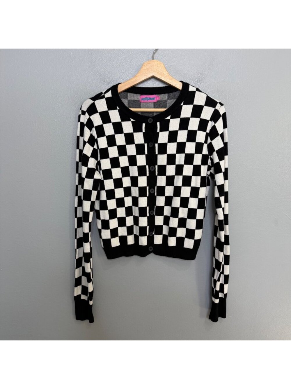 EDIKTED black & white checkered print cardigan size M/L